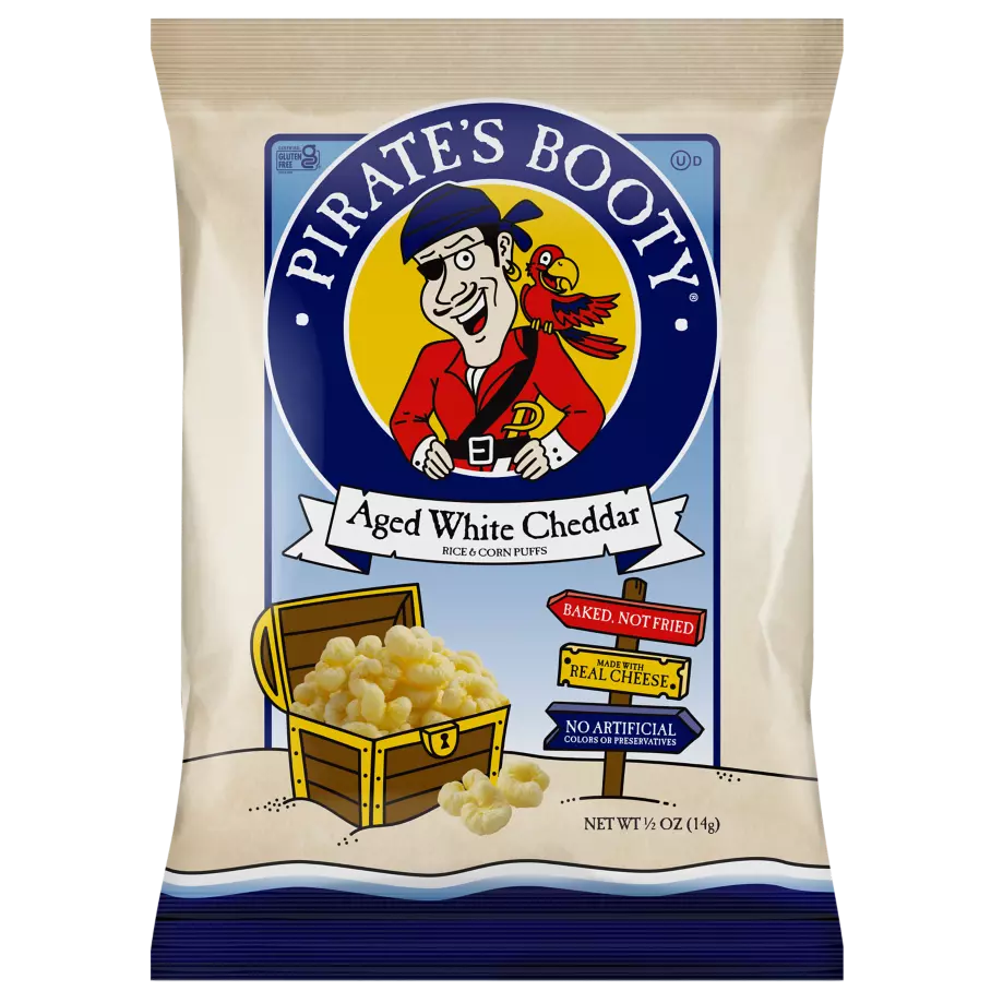 Pirate's Booty Aged White Cheddar Puffs, 0.5 oz ( 40 Pack)