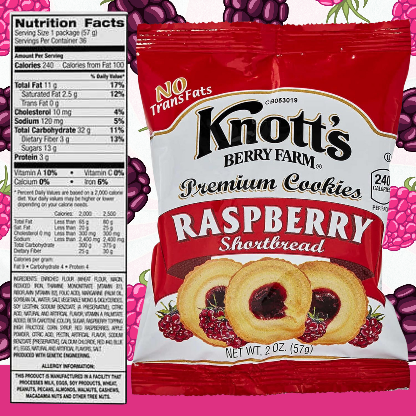 Knott's Berry Farm Premium Berry Cookies  Strawberry ( 18 Pack )