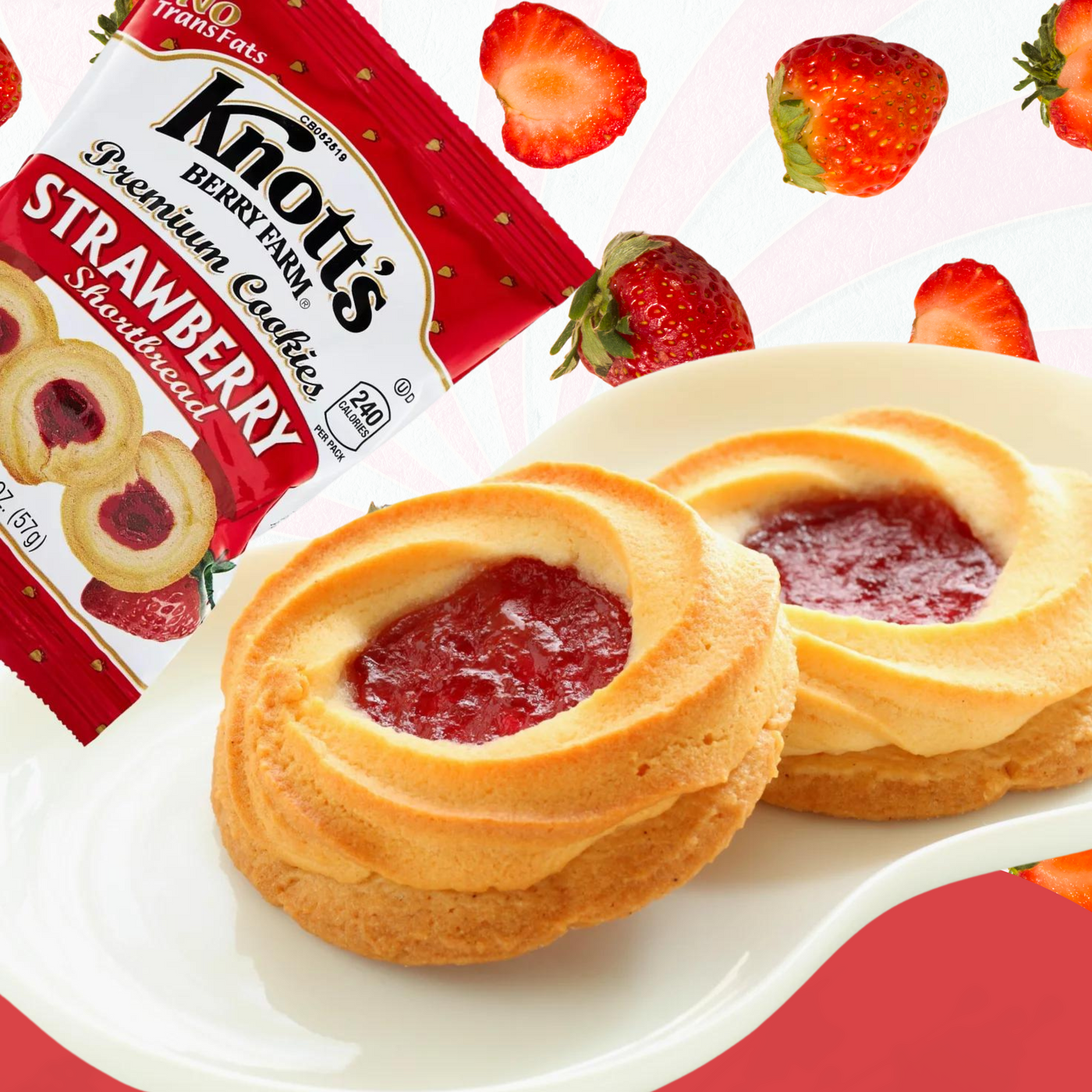 Knott's Berry Farm Premium Berry Cookies  Strawberry ( 18 Pack )