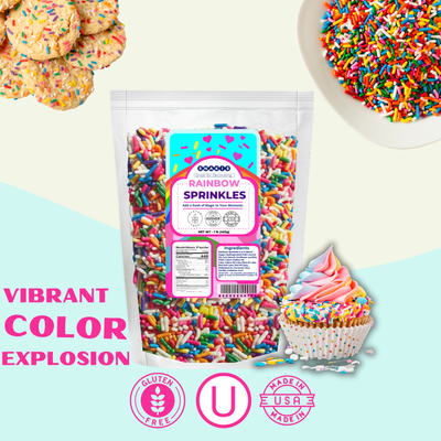 Rainbow Sprinkles Cupcake Sprinkles - (1 lb) by Snakis