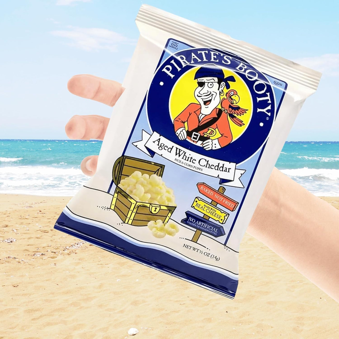 Pirate's Booty Aged White Cheddar Puffs, 0.5 oz ( 40 Pack)