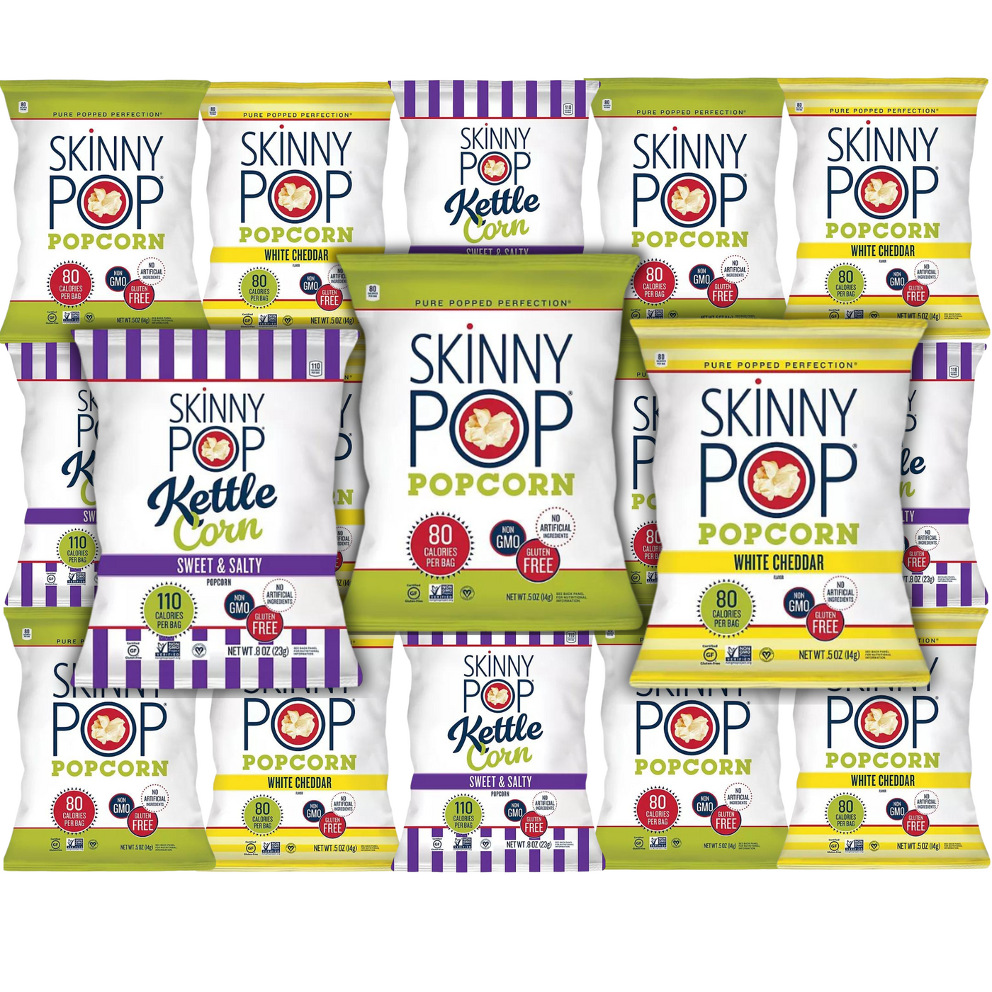 Skinny Pop Popcorn Individual Bags, 3 Flavors ( 18 Pack)